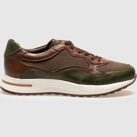 Resim Cabani Hakiki Deri Haki Bağcıklı Erkek Spor Ayakkabı Haki 