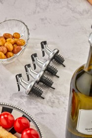 Resim FBZhome 4'lü Kapaklı Şişe Ucu Servis Aparatı Damlalık Yağdanlık Tıpa Tapa Mantar 