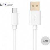 Resim BlitzPower USB Type-C Kısa Şarj Kablosu Beyaz 