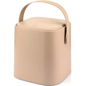 Resim Pembe 4 Lt Kapaklı Çöp Kovası, Tutmalı ve Iç Kova, Mutfak Düzeni Için Ideal 