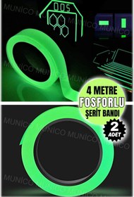 Resim Munico 2 Adet Aydınlık Bant Fosforlu Evdeki Karanlık Parıltı Etiket Dekor Uyarı Etiketleri Çocuk 4 Metre 