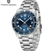Resim Pagani design PD-1784 Erkek Saati Otomatik GMT Paslanmaz Çelik Kayışlı Japon NH34A Hareket Safir Cam Su Geçirmez 