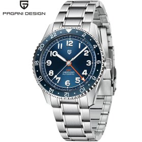 Resim Pagani design PD-1784 Erkek Saati Otomatik GMT Paslanmaz Çelik Kayışlı Japon NH34A Hareket Safir Cam Su Geçirmez 