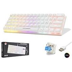 Resim Hadron G508B Beyaz Kablolu Mini Mekanik Blue Switch Rgb Oyuncu Klavyesi 