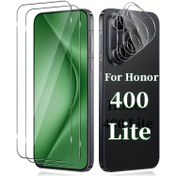 Resim 2+2 Adet Honor 400 Lite 5G / Honor 400 / 400 Pro için Uygun Temperli Cam Ekran Koruyucu Seti, 9H Sertlikte Kamera Lens Koruma Filmi ve 3D HD Net Lens Koruma Filtresi Dahil 