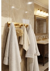 Resim 4'lü Premium Gold Alüminyum Banyo Mutfak Havlu Bornoz Askısı Yapışkanlı Altın 