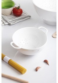 Resim Akrilik Beyaz Mini Pirinç Süzgeçi & Bakliyat Süzgeçi 3 Su Bardağı Ölçülü Beyaz 