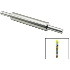 Resim Vocen Rolling Pin Çelik Metal Merdane - Hamur Rulosu Merdane: 25cm - Sap: 2x9cm T.uzunluk:43cm 4915 