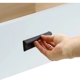 Resim Nzb Mobilya Dolap Kapak Çekmece Kulpu Kulbu 128 mm Mat Siyah Metal Kulp 