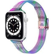 Resim Sones 14mm Yedi Boncuklu Çift Emniyet Tokası İnce Çelik Watch Kordon iOS Uyumlu Watch Ultra 49mm- 49mm / Akıllı Saat Aks. 48119021 