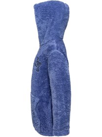 Resim Erkek Çocuk Mavi Kapşonlu Peluş Ceket - Mavi / 11-12 Yaş 