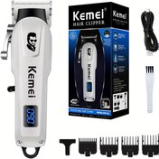 Resim Kemei Elektrikli Saç Kesme Makinesi USB Şarj Edilebilir LED Ekran 6 İnç Taşınabilir Saç Kesme Makinesi 5 Ekli, Ergonomik Tutma Sapı ve Kompakt Tasarım Erkekler ve Kadınlar için Saç Kesimi - Profesyonel Ev Kullanımı, Erkekler için Saç Kesme Makinesi, Şık Bakım Aracı, Dayanıklı Yapı 