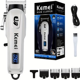 Resim Kemei Elektrikli Saç Kesme Makinesi USB Şarj Edilebilir LED Ekran 6 İnç Taşınabilir Saç Kesme Makinesi 5 Ekli, Ergonomik Tutma Sapı ve Kompakt Tasarım Erkekler ve Kadınlar için Saç Kesimi - Profesyonel Ev Kullanımı, Erkekler için Saç Kesme Makinesi, Şık Bakım Aracı, Dayanıklı Yapı 
