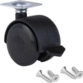 Resim Adilon Ofis Koltuk Dolap 360 Derece Döner Tablalı, Frenli Plastik Mobilya Tekerleği 50 mm (4 Adet) 