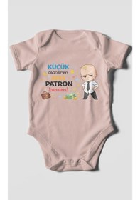 Resim Morivokids Küçük Olabilirim Ama Patron Benim Kısa Kollu Bebek Body Pastel Pembe 