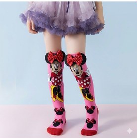 Resim Color Socks 1 Çift Özel Animasyon Karakterli Kurdele Dizaltı Çocuk Çorap Pembe 