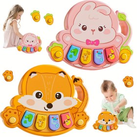 Resim Gençlerin Işıklı Müzik Piyano Klavyesi - Parlak Işıklar, Renkli Hayvan Sesleri, İnce Motor Becerileri İçin Çok Fonksiyonlu Öğrenme ve Gelişim Aracı, Rastgele Renk, ABS Malzeme, Eğitici Müzikal Oyuncak | Canlı Tasarım | Çok Fonksiyonlu Oyuncak 