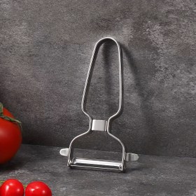 Resim 1 adet Paslanmaz Çelik Soyucu - Zihinsel Meyve ve Sebze Soyma için Kalın Ekstra Büyük Bıçak, Dayanıklı Mutfak Aracı ile Ergonomik Sap, Domatesler, Patatesler ve Daha Fazlası İçin Mükemmel, Aşçı Aleti | Şık Mutfak Aracı | Verimli Soyucu 
