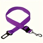 Resim Fochsia Araçta Mor Renkli Ayarlanabilir Evcil Hayvan Emniyet Kemeri 