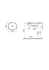 Resim Vitra Plural 7812B403-1083 Tezgahaltı Üçgen Lavabo.47CM.Beyaz 