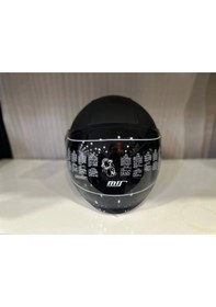 Resim Mts FX-101 Deri Kaplama Çenesiz Kask Siyah 