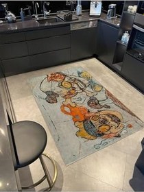 Resim rugs modern Renkli Kurukafa Desenli Dokuma Taban miravip695, 75 x 300 