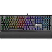 Resim Gamebooster G908 Bolt Rainbow Aydınlatmalı Blue Switch Mekanik Bileklikli Oyun Klavyesi 