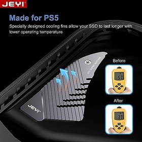 Resim JEYI Tasarımcı PS5 NVMe SSD Soğutucu, Playstation 5 Dahili PCIe M.2 NVMe 4.0 Gen4 için Havacılık Alüminyum Soğutucu, Termal Pedler ve Kolay Kurulum Kuyruk Kilit Pimi 