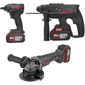 Resim Kress KRKS1 KUB30.2 + KU390.4 + KUH10.2 20Volt/4Ah. 6 Adet Akülü Profesyonel Kombo Set 