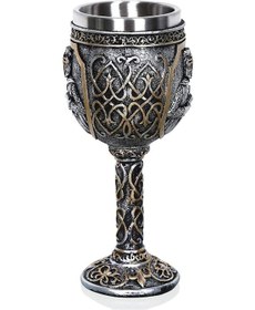 Resim Kişiselleştirilmiş Kadeh Kupa Ortaçağ Viking Şövalye Kraliyet Kadehi Kral Haçlı Kadeh Gotik Metal Bardak 