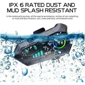 Resim Lobo 2 Telefon Bağlantılı Su Geçirmez Motosiklet Kask Intercom Bluetooth 5.3 300m Intercom 2.000 Mah 