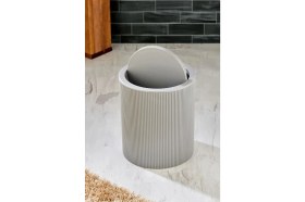 Resim 6,5 Lt Yuvarlak Çizgi Model Banyo Mutfak Çöp Kovası Gri 