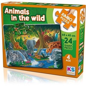 Resim KS Games 24 Parça Jumbo Puzzle - Animal in The Wild 