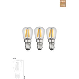 Resim Heka LED Rustik Ampul E14 C7 Ampul 2W 2700K Gün Işığı Erd-69 