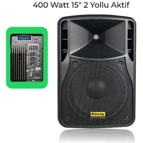 Resim König K-1515 A 400w 15" 2 Yollu Aktif Hoparlör 
