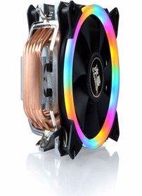 Resim Snowman T6 Ultra 6 İşlemci Soğutucu Bakır Kanallı Rainbow Cooler Fan 