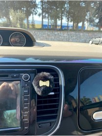 Resim S&E TASARIM Oto Aksesuar Klima Süsü Siyah Ponponlu Kurdeleli Kalorifer Süsü 