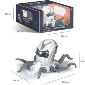 Resim Uzaktan Kumandalı 8 Fonksiyonlu 2.4ghz Şarjlı Işıklı Sesli Duman Atan Oyuncak Robot Ahtapot 