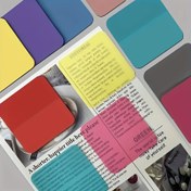 Resim 8-Renk 160 Sayfa Şeffaf Sticky Note Kare Su Geçirmez Şeffaf Sticker Morandi Floresan Kendinden Yapışkanlı Sticky Note Kağıdı, Ofisler, Okullar, Aileler İçin Uyumlu Renkli Sticky Note 