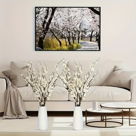 Resim 9 adet Şık Yapay Erik Çiçeği Dalları - Çok Amaçlı Plastik Çiçek Sapları Ev Dekorasyonu, Düğünler, Oteller, Bahçeler, Avlu ve Fotoğrafçılık İçin - Kap İçermez, Şükran Günü, Sevgililer Günü, Anneler Günü, Ulusal Özgürlük Günü ve Ulusal Hemşireler Günü, Bahçe Dekoru İçin Mükemmel | Şık Çiçek Düzenlemesi | Dayanıklı Plastik Saplar, Çiçek Süslemeleri 