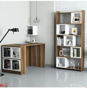 Resim Variant Box Kitaplık Ve Çalışma Masası Takımı - Ceviz / Beyaz Beyaz - Ceviz 