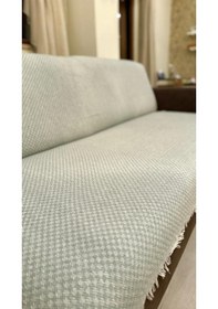 Resim Arpa Desen Dokuma Koltuk Örtüsü 170x210 %100 Pamuklu Koltuk Kılıfı Yeşil 