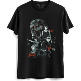 Resim Alfa Tshirt Terminatör Tasarımlı Baskılı Çocuk Siyah Tshirt 