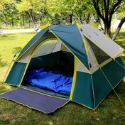 Resim 3-4 Kişilik Aile İçin Hızlı Açılır UV Koruma Çadırı, Rüzgar Geçirmez, Kolay Saklanabilir, Kampçılık, Yürüyüş, Balık Tutma, Piknikler için Uygun, 190T Gümüş Yapışkan Poliester Tafta Kumaş, Paskalya, Şükran Günü, Sevgililer Günü, Noel için Uygundur 