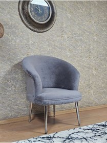 Resim ZAFİR Tekli TEDDY Krom Kaplama Sivriltme Ayak Çay Seti Koltuk Tekli Berjer , Balkon, Salon, Ofis 