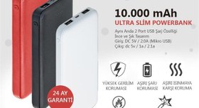 Resim Dexım 10.000 mah Ultra Slim Powerbank Siyah 