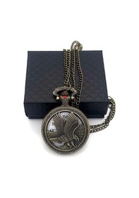 Resim Valkyrie Vintage Kartal Motifli Retro Köstekli Cep Saati - Beşiktaş Saat - Kutulu Hediyelik 