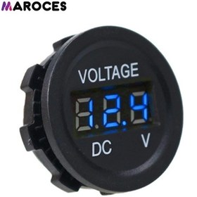 Resim 28 Mm 8 Volt - 32 Volt Arası Çalışabilen Pano Tipi Voltmetre Mavi 