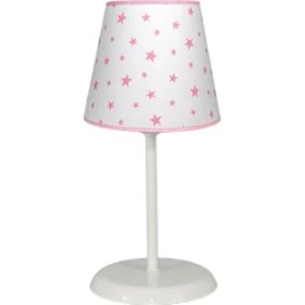 Resim Şenay Aydınlatma Çocuk Odası Kumaş Büyük Abajur YıldızlıBeyaz 