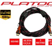 Resim Platoon 3 Metre Hdmı Ipli Kablo Altın Uçlu Full Hd 